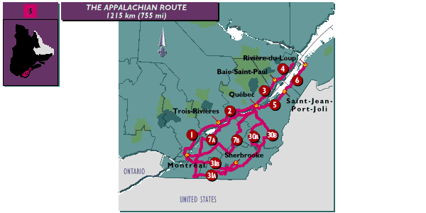 [Map of the Appalachian Route]